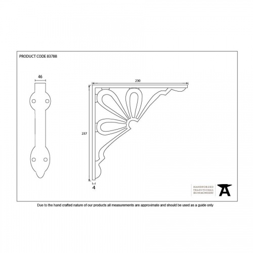 Black 9'' x 9'' Flower Shelf Bracket